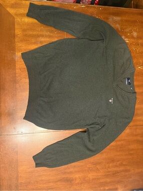 Gant Men's V-Neck Sweater in Dark Olive
